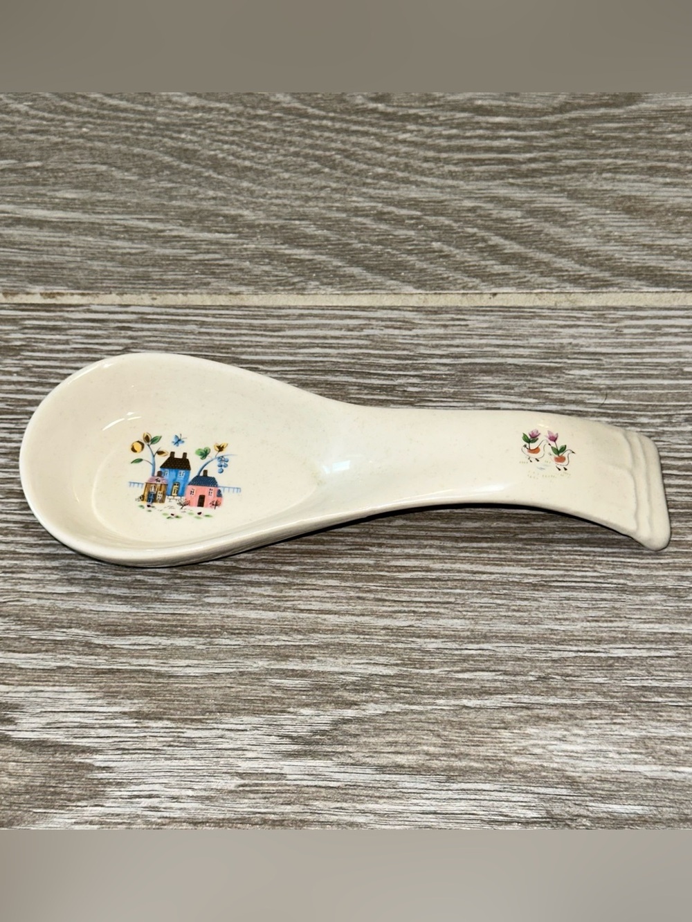 Vintage International China Heartland Pattern Stoneware Spoon Rest 7.5” Cottage